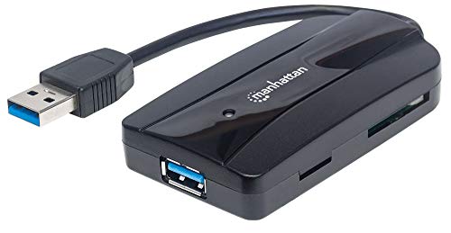 Manhattan 163590 USB 3.0 Hub und Card Reader/Writer 3 USB-Ports schwarz von Manhattan