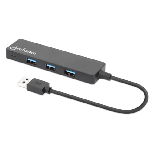 Manhattan 164900 4-Port USB 3.2 Gen 1 Hub Vier USB-A-Ports, 5 Gbit/S Datenübertragungsraten, Stromversorgung über USB, Schwarz Manhattan 164900 4-Port USB 3.2 Gen 1 Hub Vier USB-A-Ports, 5 Gbit/S Datenübertragungsraten, Stromversorgung über USB, Schwarz von Manhattan