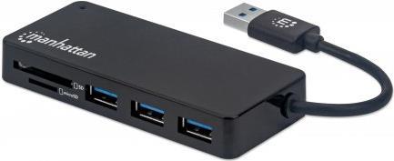 Manhattan 164931 - USB 3.0 (3.1 Gen 1) Type-A - USB 3.0 (3.1 Gen 1) Type-A - MMC,MicroSD (TransFlash),MicroSDHC,MicroSDXC,SD,SDHC,SDXC - 5000 Mbit/s - Schwarz - Kunststoff (164931) von Manhattan