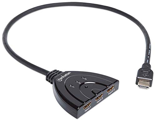 Manhattan 207843 1080p 3-Port HDMI-Switch integriertes Kabel Schwarz von Manhattan