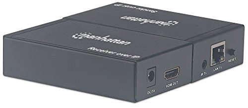 Manhattan 207959 HDMI Over IP Extender Kit Verstärkt 1080p-Signal mit Netzwerk-Switch und einzelnen Netzwerkkabel Schwarz von Manhattan
