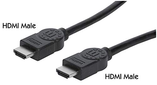 Manhattan 323215 High Speed HDMI-Kabel mit Ethernet-Kanal (HEC ARC 3D 4K) HDMI-Stecker auf HDMI-Stecker geschirmt schwarz 2 m von Manhattan