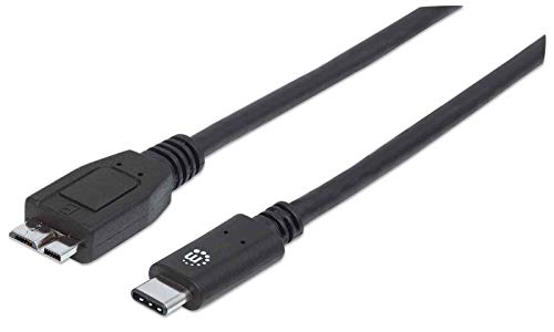 Manhattan 353397 USB-C 3.1 Gen2 Kabel ( USB Typ C-Stecker / Micro B-Stecker ) 1m 3A schwarz von Manhattan