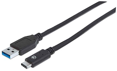 Manhattan 354639 USB 3.1 Typ C Gen2-Kabel Typ A-Stecker auf Typ C-Stecker 10 Gbit/s, 0,5m schwarz von Manhattan