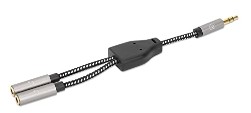 Manhattan 356114 Adapterkabel für Kopfhörer mit Splitter Audio Stereo AUX 15 cm schwarz Manhattan 356114 Adapterkabel für Kopfhörer mit Splitter Audio Stereo AUX 15 cm schwarz von Manhattan