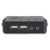 Manhattan 4 Port Compact KVM Switch - KVM-/Audio-Switch - USB - 4 x KVM/Audio - 1 lokaler Benutzer - Desktop (151269) von Manhattan