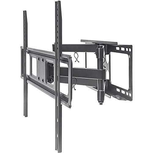 Manhattan 461351 Universal Basic TV-Wandhalterung neig- und schwenkbar ( geeignet für Flachbildschirme und Curved Displays von 37" bis 70" ) bis zu 40 kg Robuste Stahlkonstruktion schwarz von Manhattan