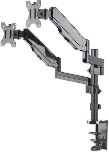 Manhattan 461597 2fach Monitor-Tischhalterung 43,2cm (17 ) - 81,3cm (32 ) Schwarz Drehbar, Höhen von Manhattan