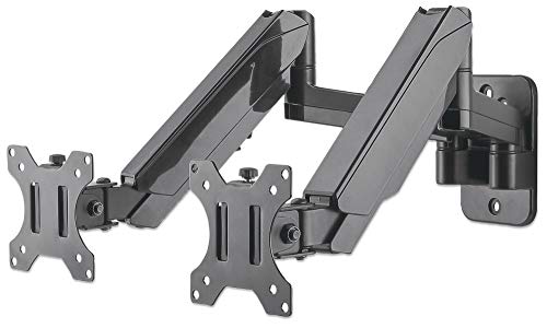 Manhattan 461627 Universal-Wandhalterung mit Gasdruckfeder fü Zwei Monitore Zwei Halterungsarme mit Gasdruckfeder und Kugelgelenk, geeignet für Zwei Monitore von 17" bis 32"* und bis zu 8 kg pro Arm Manhattan 461627 Universal-Wandhalterung mit Gasdruckfeder fü Zwei Monitore Zwei Halterungsarme mit Gasdruckfeder und Kugelgelenk, geeignet für Zwei Monitore von 17" bis 32"* und bis zu 8 kg pro Arm von Manhattan