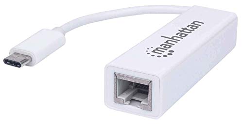 Manhattan 507585 USB Typ C auf Gigabit-Ethernet-Netzwerkadapter USB-3.1 (G1) weiß von Manhattan