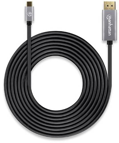 Manhattan DisplayPort / USB-C® Anschlusskabel DisplayPort Stecker, USB-C® Stecker 3.00m Grau, Schw von Manhattan
