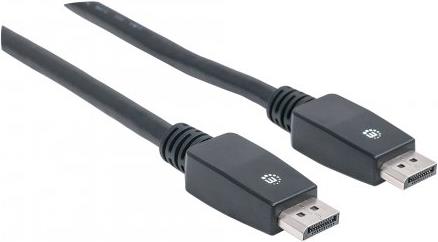 Manhattan - DisplayPort-Kabel - DisplayPort (M) bis DisplayPort (M) - 10,0m - eingerastet, geformt, 4K Unterstützung - Schwarz (354134) von Manhattan
