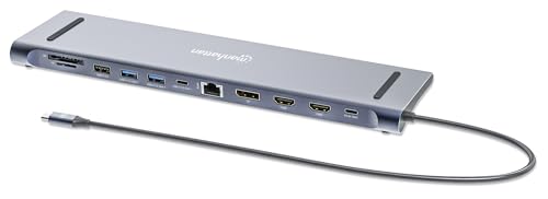 Manhattan Dockingstation 12-in-1 4K 1xHDMI 2xDP 3xUSB-A von Manhattan