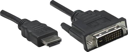 Manhattan HDMI / DVI Adapterkabel HDMI-A Stecker, DVI-D 24+1pol. Stecker 1.00m Schwarz 322782 HDMI-K von Manhattan