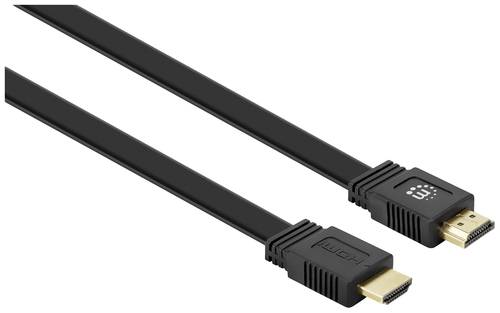 Manhattan HDMI Anschlusskabel HDMI-A Stecker, HDMI-A Stecker 0.50m Schwarz 355599 doppelt geschirmt, von Manhattan