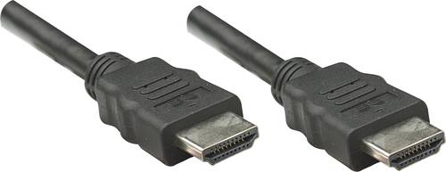 Manhattan HDMI Anschlusskabel HDMI-A Stecker, HDMI-A Stecker 1.00m Schwarz 323192 Folienschirm, Gefl von Manhattan