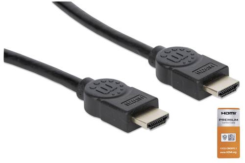 Manhattan HDMI Anschlusskabel HDMI-A Stecker, HDMI-A Stecker 1.00m Schwarz 354837 Audio Return Chann von Manhattan