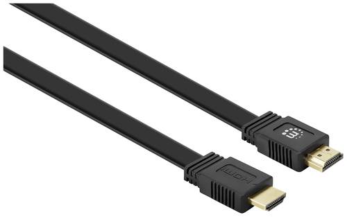 Manhattan HDMI Anschlusskabel HDMI-A Stecker, HDMI-A Stecker 2.00m Schwarz 355612 doppelt geschirmt, von Manhattan