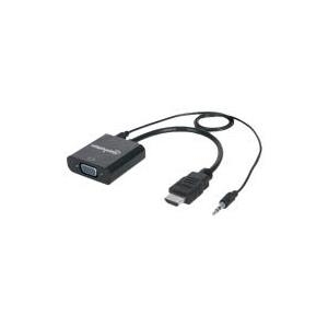 Manhattan HDMI to VGA Converter with audio - Videokonverter - HDMI - Schwarz (151450) von Manhattan