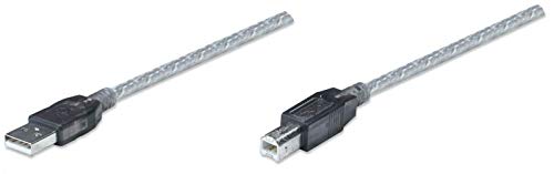 Manhattan Hi-Speed USB 2.0 aktives Anschlusskabel ( A-Stecker / B-Stecker ) 11 m silber 510424 von Manhattan