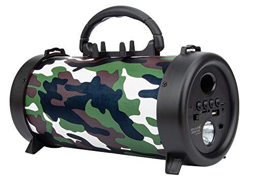 Manhattan-Products Sound Science Bluetooth-Lautsprecher mit Taschenlampe - Kabelloser Bluetooth Lautsprecher, Boom Box, FM, USB, Musik - Military Manhattan-Products Sound Science Bluetooth-Lautsprecher mit Taschenlampe - Kabelloser Bluetooth Lautsprecher, Boom Box, FM, USB, Musik - Military von Manhattan