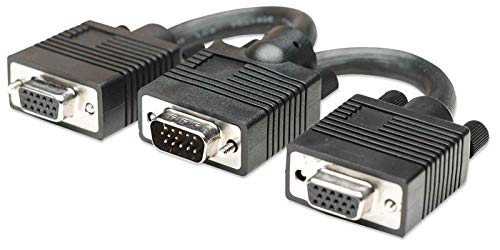 Manhattan SVGA Y Kabel HD15 Stecker / 2 x HD15 Buchse 15 cm schwarz 304559 von Manhattan