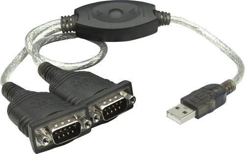 Manhattan Seriell, USB 1.1 Anschlusskabel [2x D-SUB-Stecker 9pol. - 1x USB 2.0 Stecker A] 0.45m Schw von Manhattan