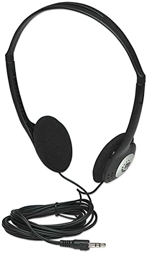Manhattan Stereo Kopfhoerer Ultraleicht mit verstellbarem Kopfbuegel Leichter Anschluss mit 3,5 mm Stereo-Klinkenstecker 177481, 26 x 115 x 165 mm von Manhattan