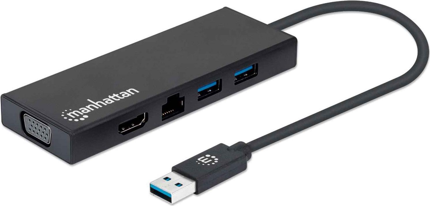 Manhattan SuperSpeed USB Dual Monitor Multiport Adapter - Docking Station - USB-C 3.2 Gen 1 - VGA, HDMI - GigE von Manhattan