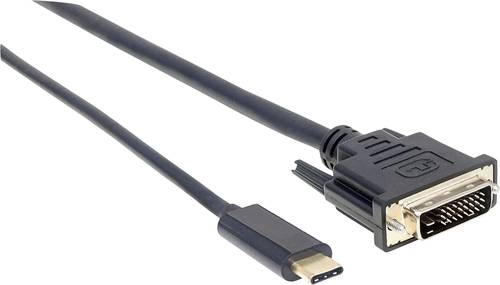 Manhattan USB-C® / DVI Adapterkabel USB-C® Stecker, DVI-D 24+1pol. Stecker 2.00m Schwarz 152457 US von Manhattan