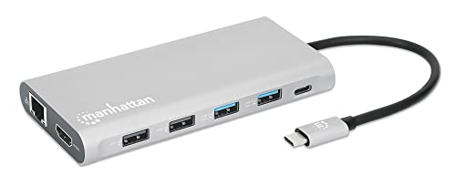 Manhattan USB-C PD 12-in-1-Dockingstation mit MST für DREI HDMI-Monitore von Manhattan