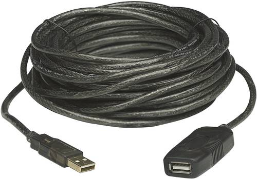 Manhattan USB-Kabel USB 2.0 USB-A Stecker, USB-A Buchse 20.00m Schwarz 150958 von Manhattan