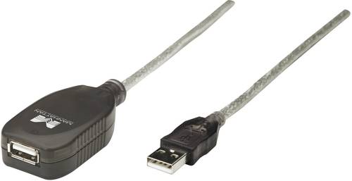 Manhattan USB-Kabel USB 2.0 USB-A Stecker, USB-A Buchse 5.00m Transparent 519779 von Manhattan