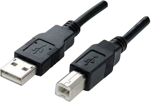 Manhattan USB-Kabel USB 2.0 USB-A Stecker, USB-B Stecker 1.80m Schwarz vergoldete Steckkontakte, UL- von Manhattan