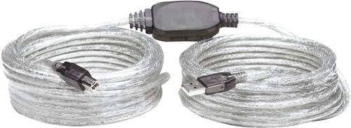 Manhattan USB-Kabel USB 2.0 USB-A Stecker, USB-B Stecker 11.00m Transparent 510424 von Manhattan