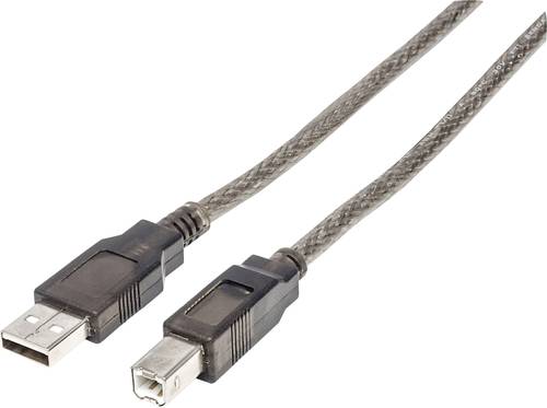 Manhattan USB-Kabel USB 2.0 USB-A Stecker, USB-B Stecker 15.00m Schwarz Rund, mit LED 152389 von Manhattan