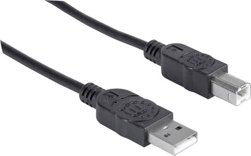 Manhattan USB-Kabel USB 2.0 USB-A Stecker, USB-B Stecker 5.00m Schwarz 337779 von Manhattan