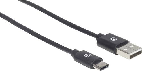 Manhattan USB-Kabel USB 2.0 USB-A Stecker, USB-C® Stecker 2.00m Schwarz 354929 von Manhattan