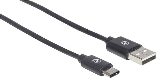 Manhattan USB-Kabel USB 2.0 USB-A Stecker, USB-C® Stecker 3.00m Schwarz 354936 von Manhattan