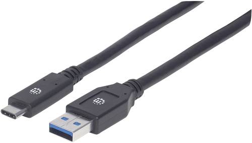 Manhattan USB-Kabel USB 3.2 Gen1 (USB 3.0 / USB 3.1 Gen1) USB-A Stecker, USB-C® Stecker 3.00m Schwa von Manhattan