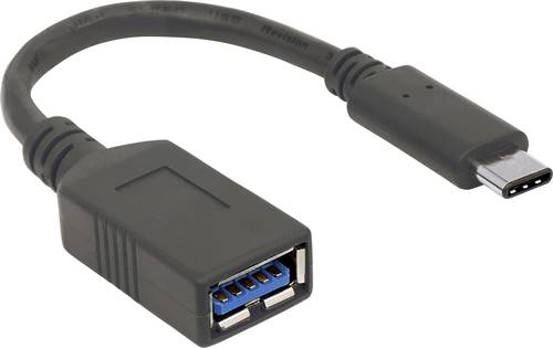 Manhattan USB-Kabel USB 3.2 Gen1 (USB 3.0 / USB 3.1 Gen1) USB-C® Stecker, USB-A Buchse 0.15m Schwar von Manhattan
