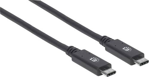 Manhattan USB-Kabel USB 3.2 Gen1 (USB 3.0 / USB 3.1 Gen1) USB-C® Stecker, USB-C® Stecker 1.00m Sch von Manhattan