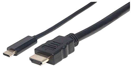 Manhattan USB Typ C auf HDMI-Adapterkabel ( konvertiert das Alternate-Mode-Signal in ein HDMI 4K-Ausgangssignal ) 2 m schwarz 151764 von Manhattan