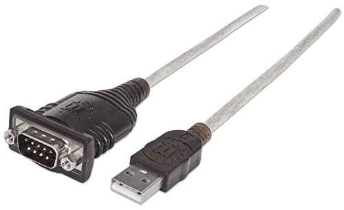 Manhattan USB auf RS232 Seriell Konverter (Zum Anschluss eines seriellen Geräts an einen USB-Port, Prolific PL-2303HXD-Chipsatz, 0,45 m ) DB9-Port 151801 von Manhattan