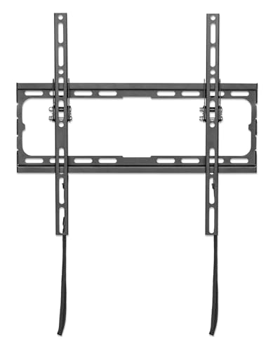 Manhattan Ultraflache TV-Wandhalterung, neigbar Für Bildschirme von 32" bis 70" und bis zu 45 kg, 0 bis -8° neigbar, extraflache Bauform, schwarz von Manhattan