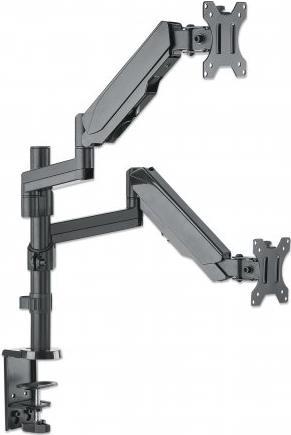 Manhattan Universal Gas Spring Dual Monitor Mount - Tischhalterung für 2 LCD-Displays - Kunststoff, Aluminium, Stahl - Bildschirmgröße: 43.2-81.3 cm (17-32) von Manhattan
