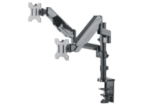Manhattan Universal-Tischhalterung mit Gasdruckfeder für zwei Monitore, Zwei Halterungsarme mit Gasdruckfeder, Kugelgelenk und Verlängerungsarm, geeignet für zwei Monitore von 17 bis 32* und bis zu 8 kg pro Arm, Klemme, 8 kg, 43,2 cm (17 Zoll), 81,3 cm (32 Zoll), 100 x 100 mm, Grau Manhattan Universal-Tischhalterung mit Gasdruckfeder für zwei Monitore, Zwei Halterungsarme mit Gasdruckfeder, Kugelgelenk und Verlängerungsarm, geeignet für zwei Monitore von 17 bis 32* und bis zu 8 kg pro Arm, Klemme, 8 kg, 43,2 cm (17 Zoll), 81,3 cm (32 Zoll), 100 x 100 mm, Grau von Manhattan