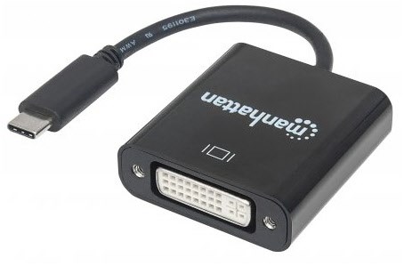 USB 3.1 Type-C > DVI Konverter schwarz von Manhattan