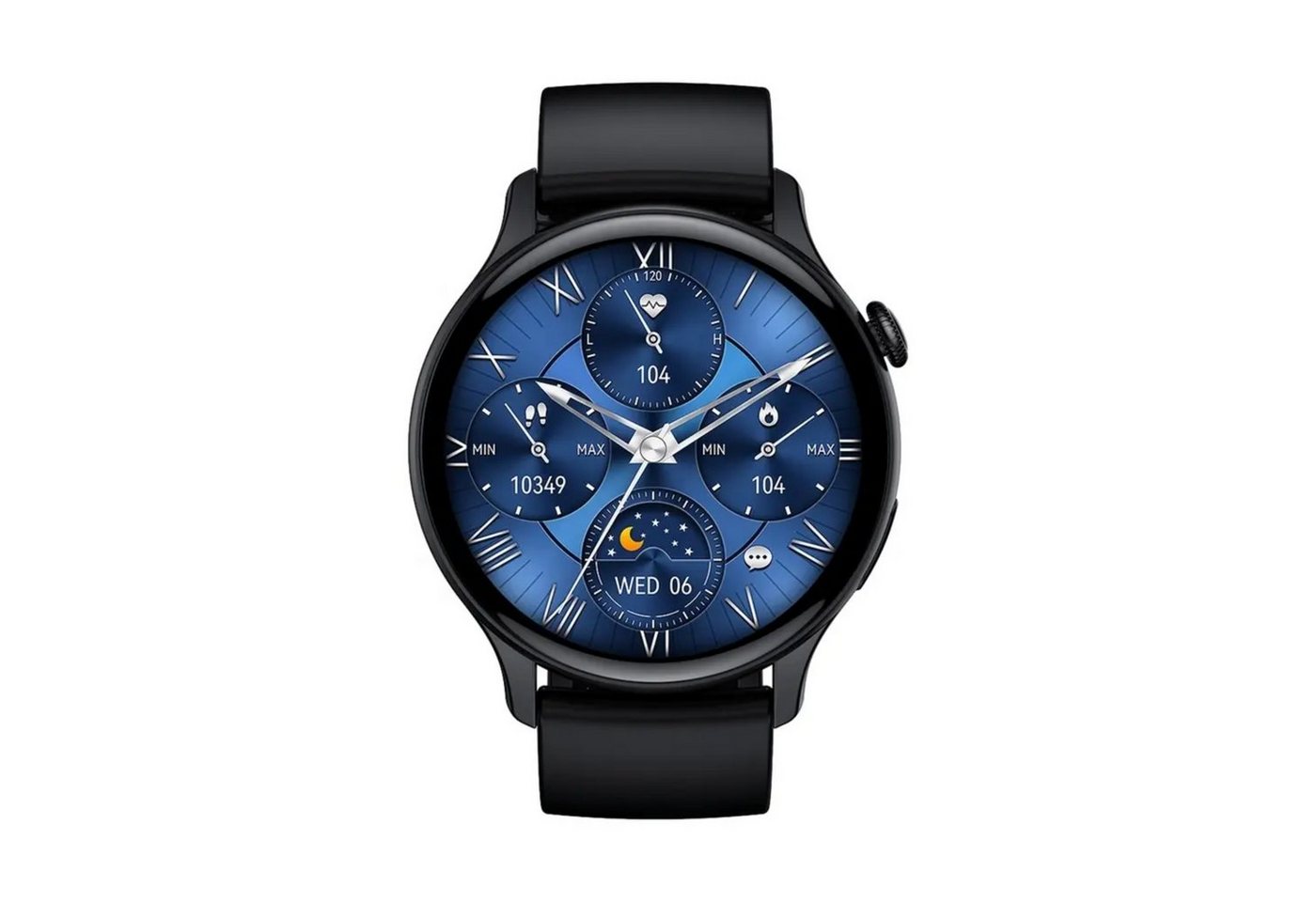 Manike HK85 Elegant Blutdruckmonitor Herzfrequenzmessung BT Call AMOLED Smartwatch (1,69 HD Voll Touchscreen cm) Spar - Set, mit wechselband aus weichem Silikon und Ladenkabel, Herzfrequenzmesser, Analyse von EKG-Daten, Blutdruckmessgerät" von Manike