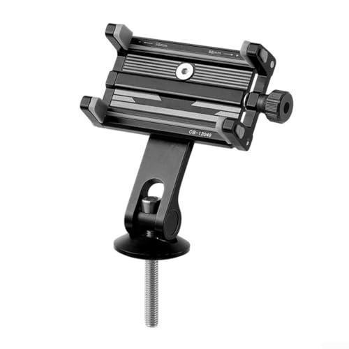 360° drehbare Fahrrad-Handyhalterung, Aluminiumlegierung, stoßfeste Fahrradhalterung, verstellbarer Motorrad-Telefonständer (Lenker-Modell, schwarz) von Manillefu